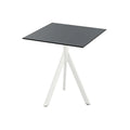 Feros Infinity Tripod Terrassentisch Weiß frame + Schwarz HPL 70x70 cm