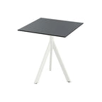 Feros Infinity Tripod Terrassentisch Weiß frame + Schwarz HPL 70x70 cm