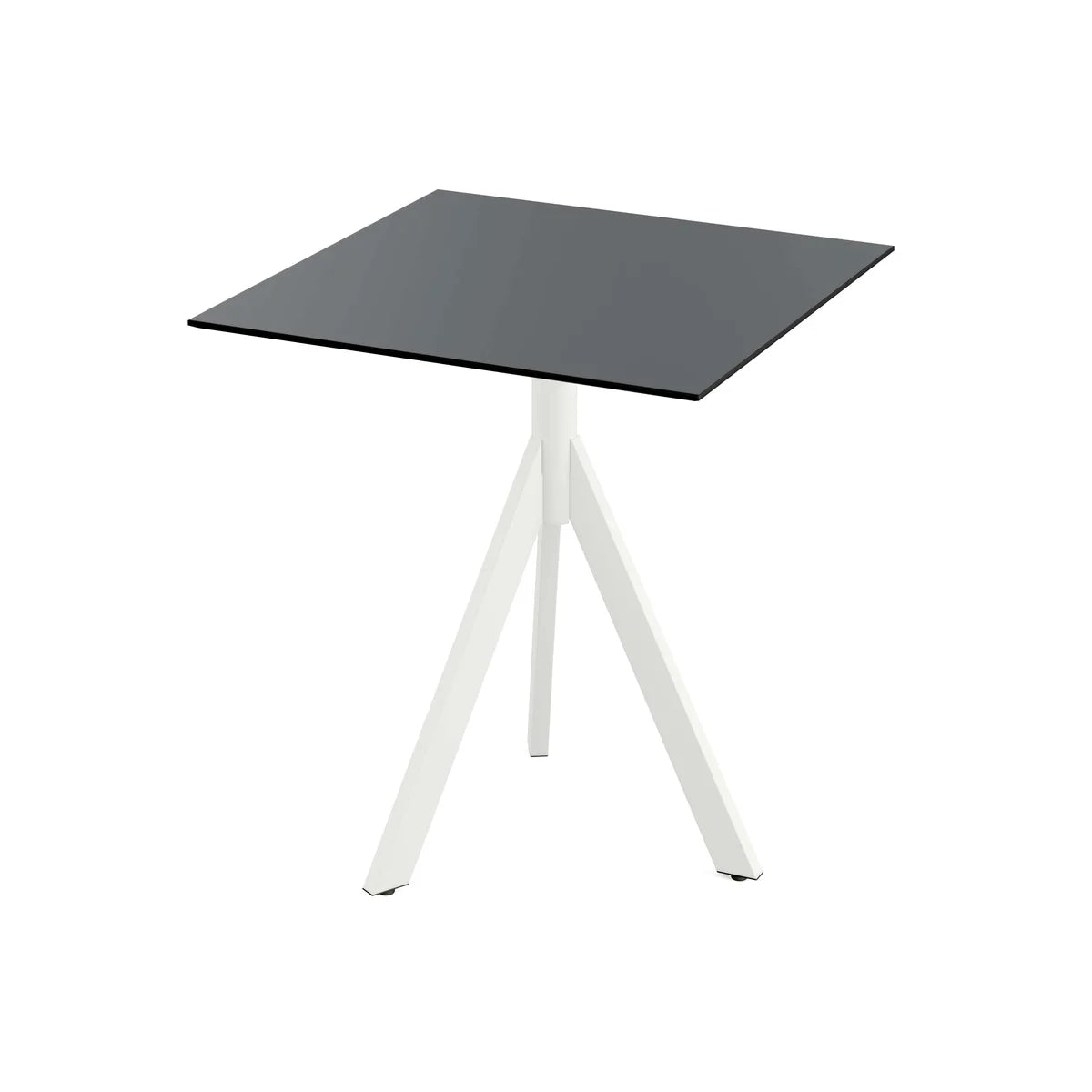 Feros Infinity Tripod Terrassentisch Weiß frame + Schwarz HPL 70x70 cm