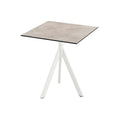 Feros Infinity Tripod Terrassentisch Weiß frame + Moonstone HPL 70x70 cm