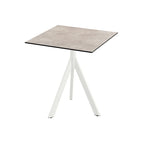 Feros Infinity Tripod Terrassentisch Weiß frame + Moonstone HPL 70x70 cm