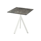 Feros Infinity Tripod Terrassentisch Weiß frame + Galaxy Marble HPL 70x70 cm