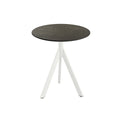 Feros Infinity Tripod Terrassentisch Weiß frame + Midnight Marble HPL Ø70 cm