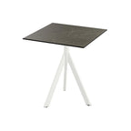 Feros Infinity Tripod Terrassentisch Weiß frame + Midnight Marble HPL 70x70 cm