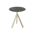 Feros Infinity Tripod Terrassentisch Sand frame + Galaxy Marble HPL Ø70 cm