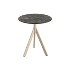 Feros Infinity Tripod Terrassentisch Sand frame + Galaxy Marble HPL Ø70 cm