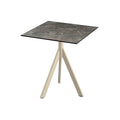 Feros Infinity Tripod Terrassentisch Sand frame + Galaxy Marble HPL 70x70 cm