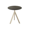 Feros Infinity Tripod Terrassentisch Sand frame + Midnight Marble HPL Ø70 cm