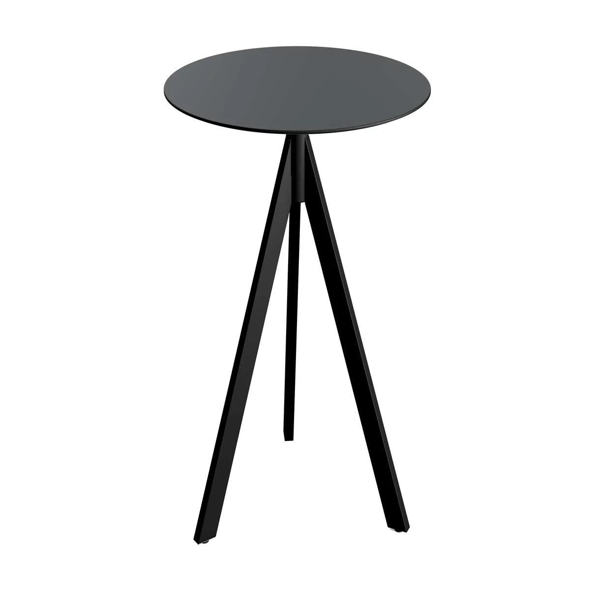 Feros Infinity Tripod Stehtisch Schwarz frame + Schwarz HPL Ø70 cm