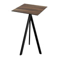 Feros Infinity Tripod Stehtisch Schwarz frame + Tropical Wood HPL 70x70 cm