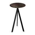 Feros Infinity Tripod Stehtisch Schwarz frame + Riverwashed Wood HPL Ø70 cm