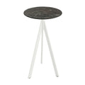 Feros Infinity Tripod Stehtisch Weiß frame + Galaxy Marble HPL Ø70 cm