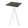 Feros Infinity Tripod Stehtisch Weiß frame + Galaxy Marble HPL 70x70 cm