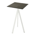 Feros Infinity Tripod Stehtisch Weiß frame + Midnight Marble HPL 70x70 cm