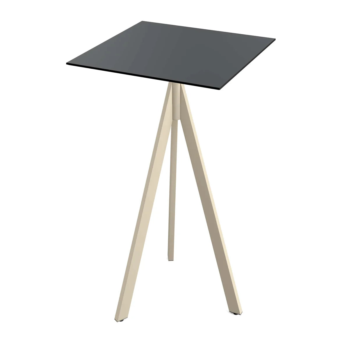 Feros Infinity Tripod Stehtisch Sand frame + Schwarz HPL 70x70 cm