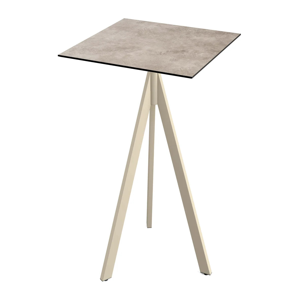 Feros Infinity Tripod Stehtisch Sand frame + Moonstone HPL 70x70 cm
