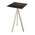 Feros Infinity Tripod Stehtisch Sand frame + Riverwashed Wood HPL 70x70 cm