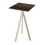 Feros Infinity Tripod Stehtisch Sand frame + Riverwashed Wood HPL 70x70 cm