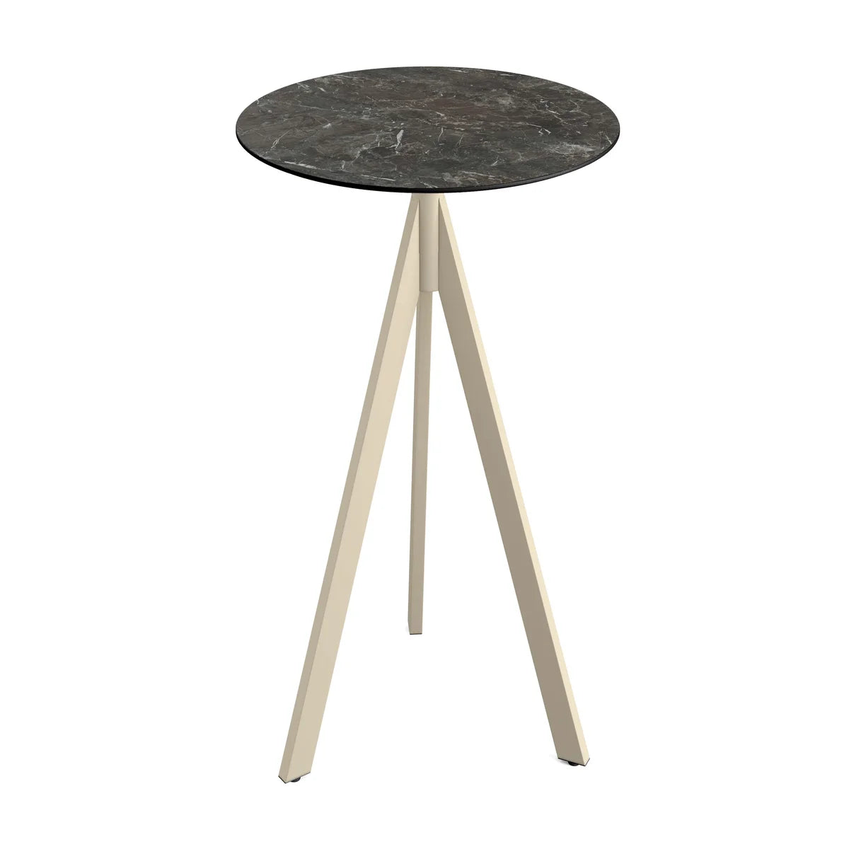 Feros Infinity Tripod Stehtisch Sand frame + Galaxy Marble HPL Ø70 cm