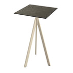 Feros Infinity Tripod Stehtisch Sand frame + Midnight Marble HPL 70x70 cm