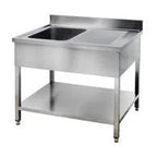 Spültisch Basic 10x6 mit 1 Becken links, Aufkantung und Grundboden