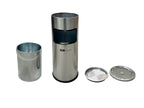 Standaschenbecher mit Abfalleimer - 30 Liter - Edelstahl
