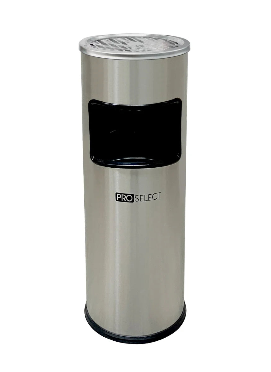 Standaschenbecher mit Abfalleimer - 30 Liter - Edelstahl