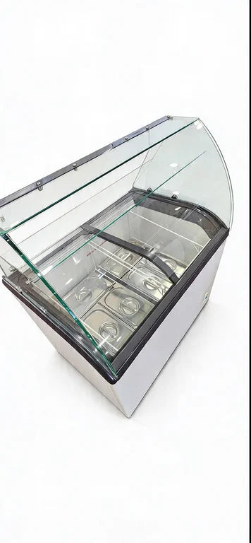Speiseeisvitrine mit Glasaufsatz – 6 x 5 L – 273 L – inkl. Eisschalen