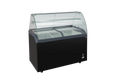 Speiseeisvitrine mit Glas-Schiebedeckel – 9 x 5 L – 278 L – schwarz