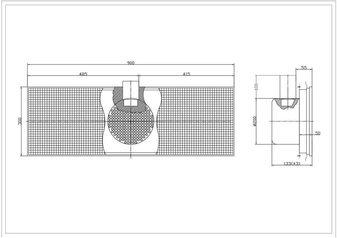 Bodenablauf aus Edelstahl - 900 x 300 x 133 mm