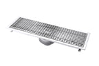 Bodenablauf aus Edelstahl - vertikaler Abgang - 900 x 300 x 180 mm