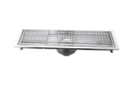 Bodenablauf aus Edelstahl - vertikaler Abgang - 900 x 300 x 180 mm