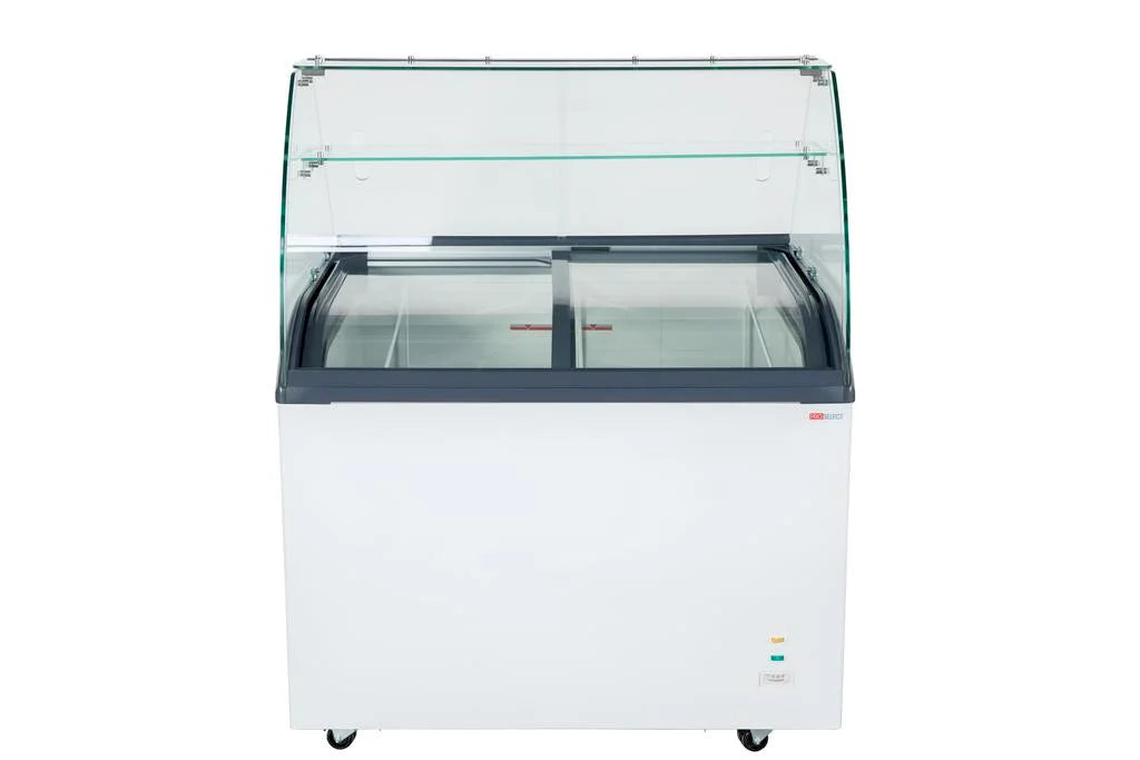 Speiseeisvitrine mit Glasaufsatz – 6 x 5 L – 273 L – inkl. Eisschalen