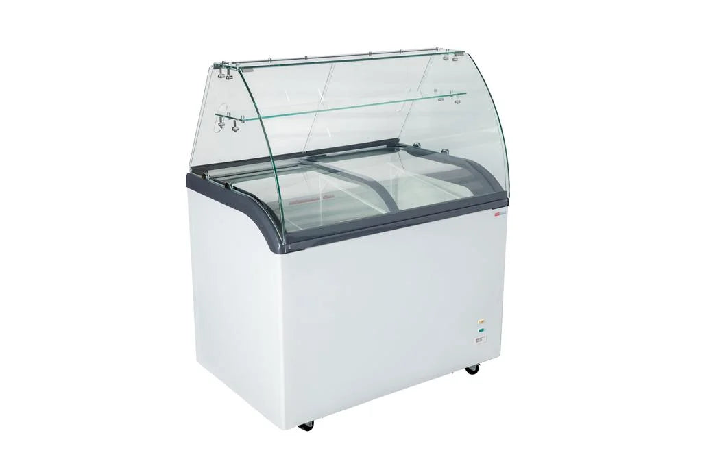 Speiseeisvitrine mit Glasaufsatz – 6 x 5 L – 273 L – inkl. Eisschalen