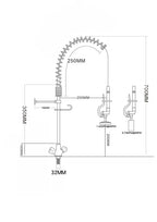 Einloch-Geschirrwaschbrause mit Mischbatterie - 700 mm