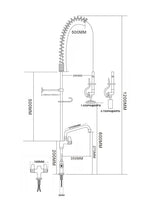 Einloch-Geschirrwaschbrause mit Mischbatterie und separatem Schwenkhahn - 1.200 mm