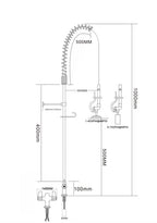Einloch-Geschirrwaschbrause mit Hebel und Mischbatterie - 1.000 mm