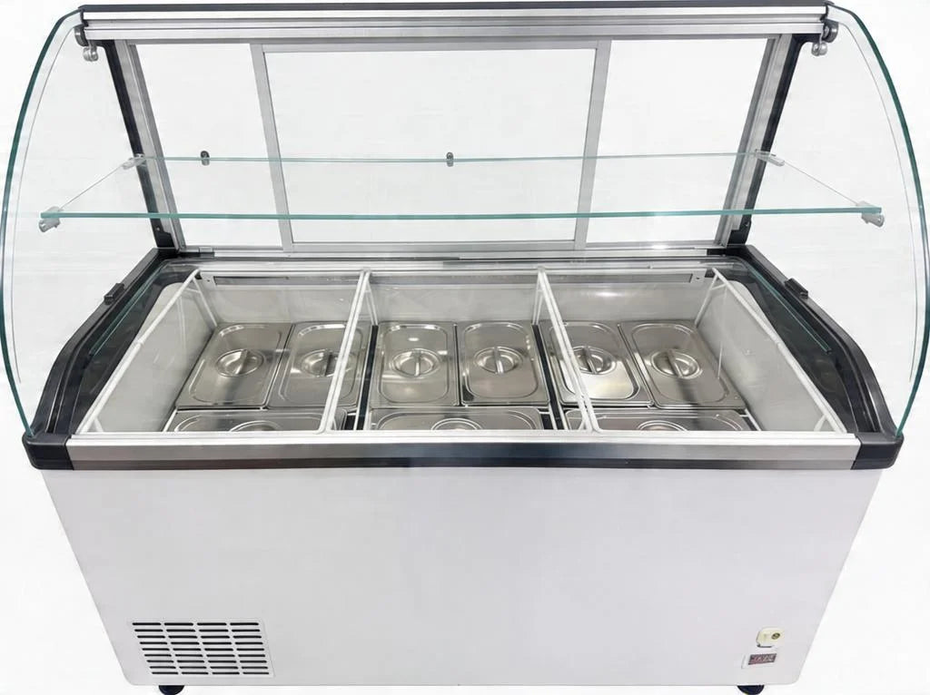 Speiseeisvitrine mit Sicherheitsglas – 9 x 5 L – 278 L