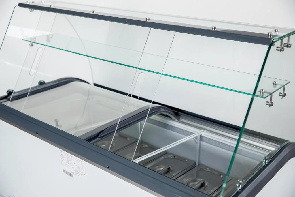 Speiseeisvitrine mit Sicherheitsglas – 9 x 5 L – 278 L