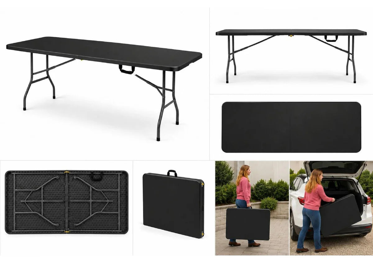 Klapptisch - 1.800 x 740 x 740 mm - Schwarz