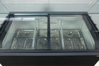 Speiseeisvitrine mit Glas-Schiebedeckel – 9 x 5 L – 278 L – schwarz