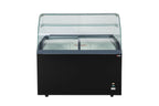 Speiseeisvitrine mit Glas-Schiebedeckel – 9 x 5 L – 278 L – schwarz