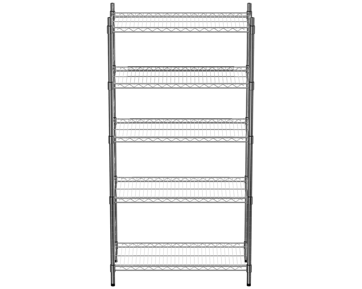 Regalsystem – verchromt – 5 Böden – 910 x 455 x 1810 mm