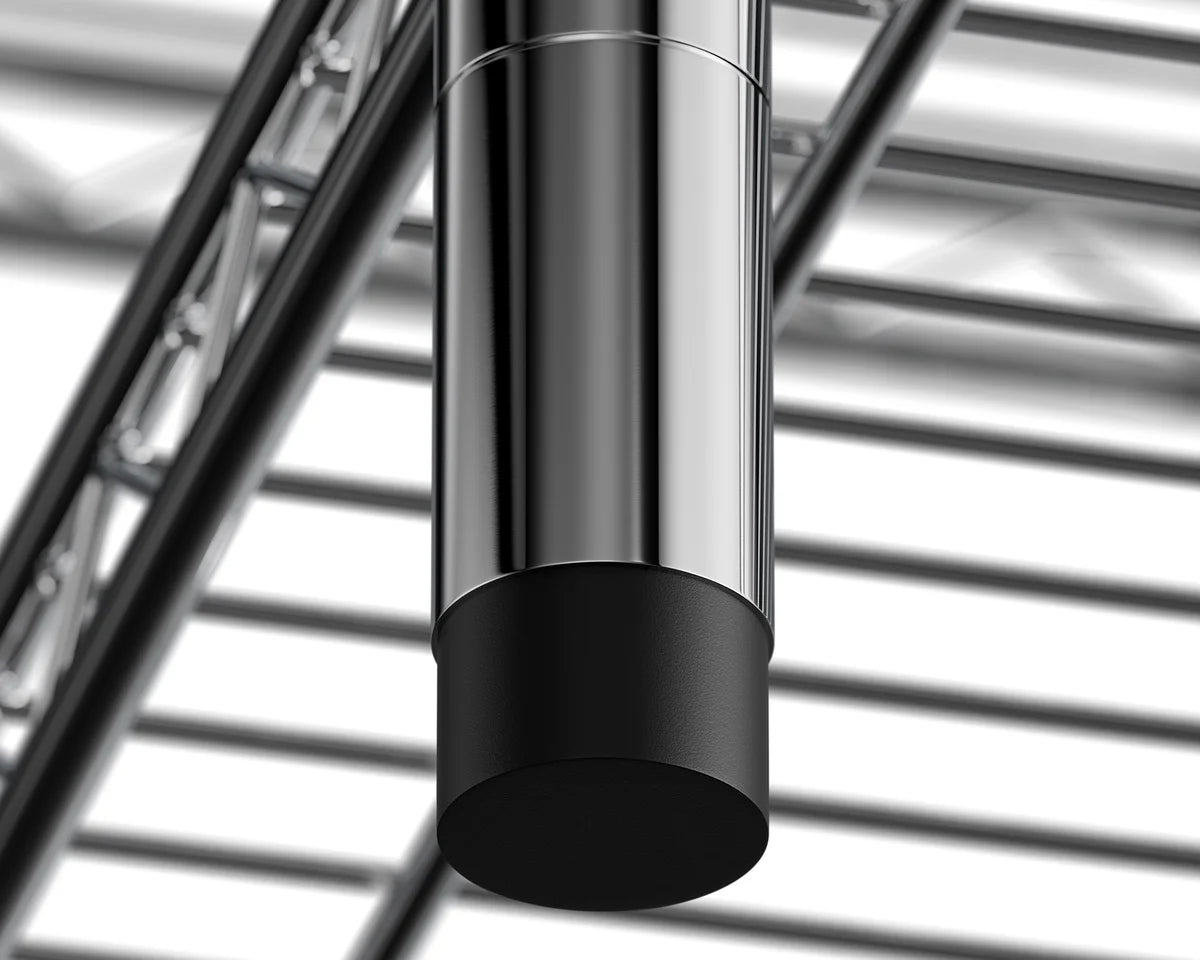 Regalsystem – verchromt – 5 Böden – 910 x 455 x 1810 mm