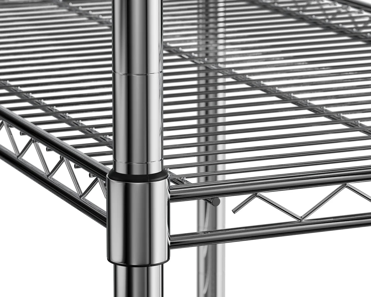 Regalsystem – verchromt – 5 Böden – 910 x 455 x 1810 mm