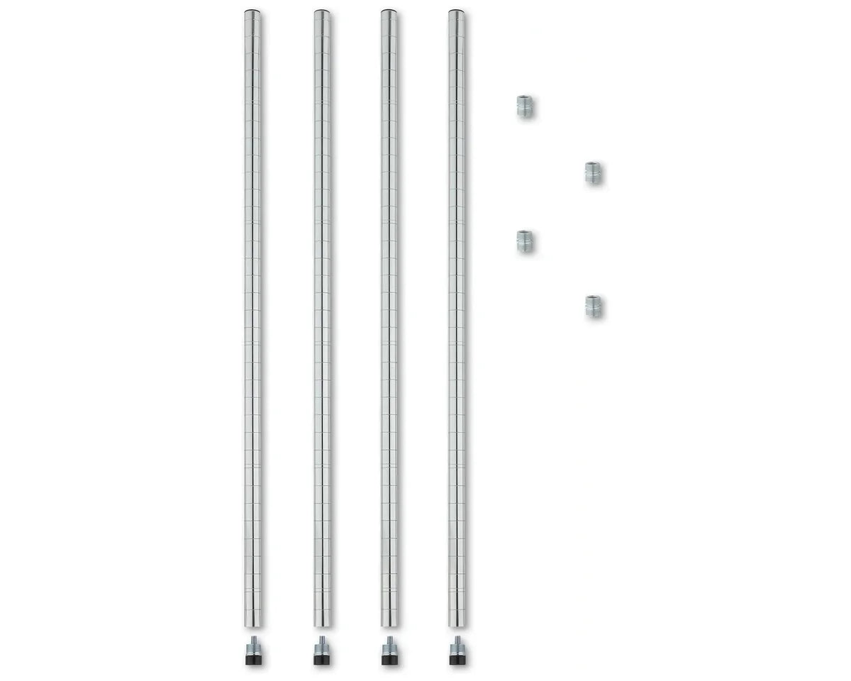 Regalsystem – verchromt – 5 Böden – 910 x 455 x 1810 mm
