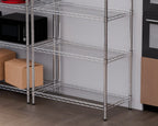 Regalsystem – verchromt – 5 Böden – 910 x 455 x 1810 mm