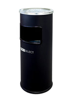 Standaschenbecher mit Abfalleimer - 30 Liter - Schwarz