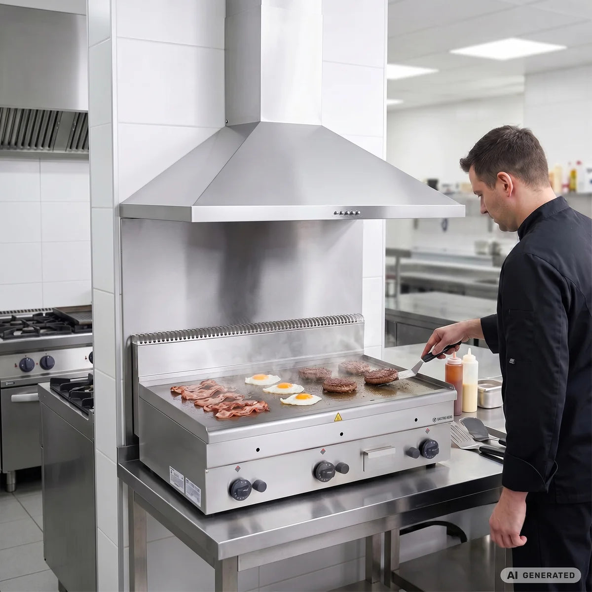 Gas-Grillplatte Serie 600 - 100/60 - glatt - Tischgerät - 15,3 kW