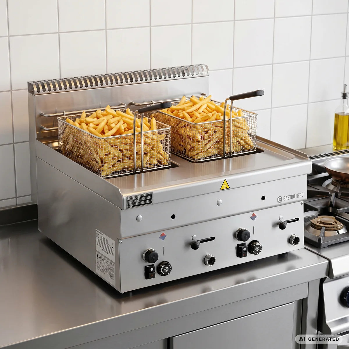 Gas-Fritteuse Serie 600 - 60/60 - 8+8 Liter - Tischgerät - 14,8 kW